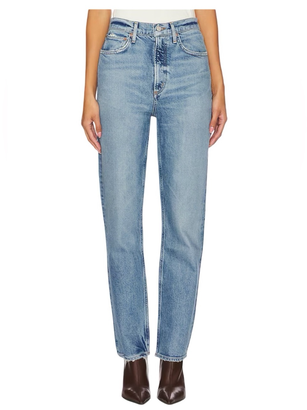 Agolde High Rise Stovepipe Straight Leg Jean Medium BlueVintage Wash Size 30